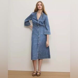 VERONICA BEARD Haydon Denim Midi Dress (FREE SHIPPING) Size 8